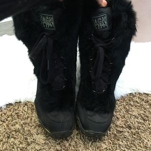 Coach furry boots (needs repair)